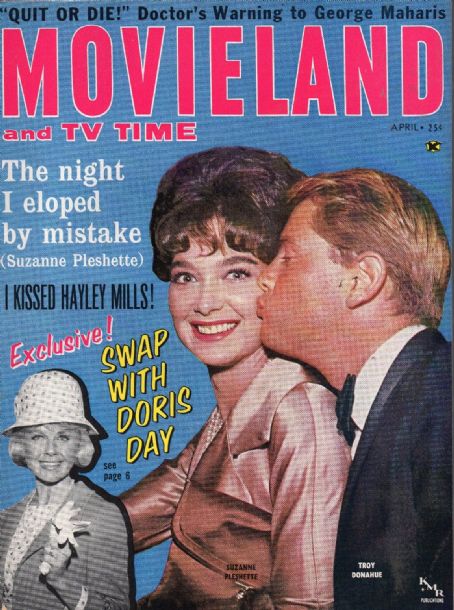 Troy Donahue and Suzanne Pleshette - Movieland Magazine Cover [United States] (April 1963)