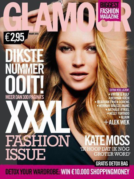 Kate Moss, Glamour Magazine March 2010 Cover Photo - Netherlands