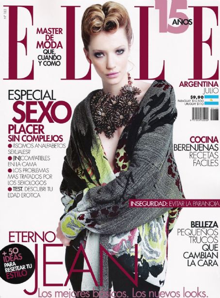 Milagros Schmoll, Elle Magazine July 2009 Cover Photo - Argentina