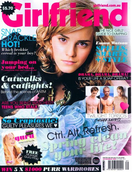 Emma Watson, Girlfriend Magazine September 2009 Cover Photo - Australia