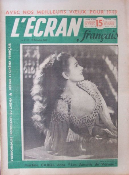 Martine Carol, L'Ecran Francais Magazine 28 December 1948 Cover Photo ...