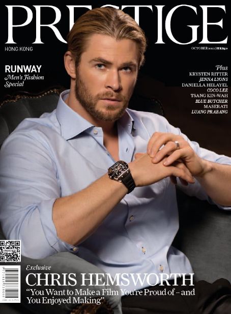 Chris Hemsworth, Prestige Magazine October 2012 Cover Photo - Hong Kong