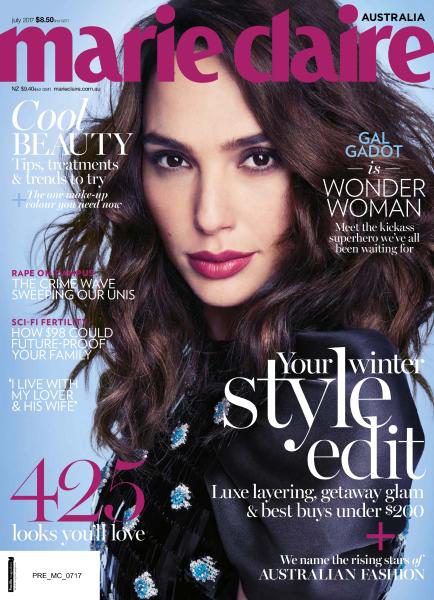 Gal Gadot, Marie Claire Magazine July 2017 Cover Photo - Australia