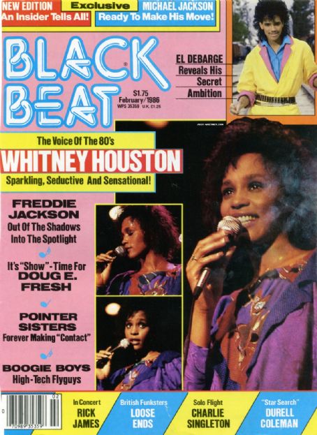 Whitney Houston, Black Beat Magazine February 1986 Cover Photo - United ...