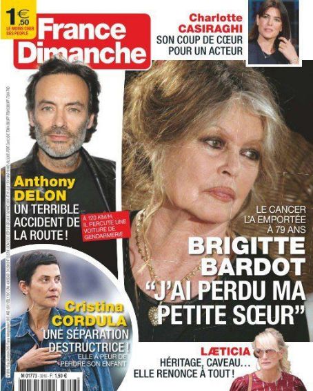 Brigitte Bardot Anthony Delon France Dimanche Magazine 17 October 2019 Cover Photo France