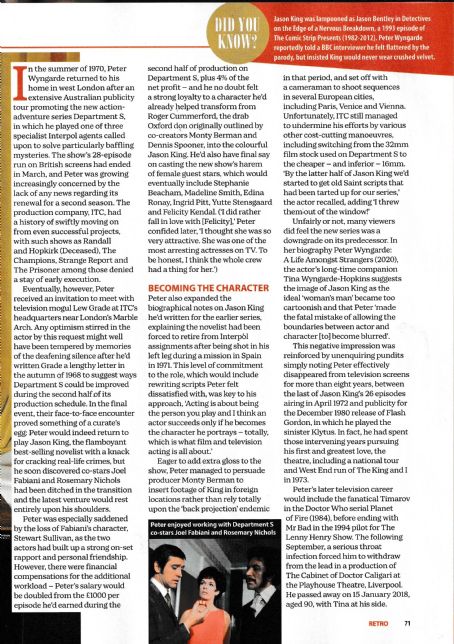 Peter Wyngarde - Yours Retro Magazine Pictorial [United Kingdom] (January 2025)