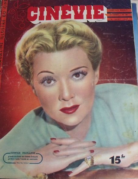 Edwige Feuillère, Cinevie Magazine 16 August 1947 Cover Photo - France