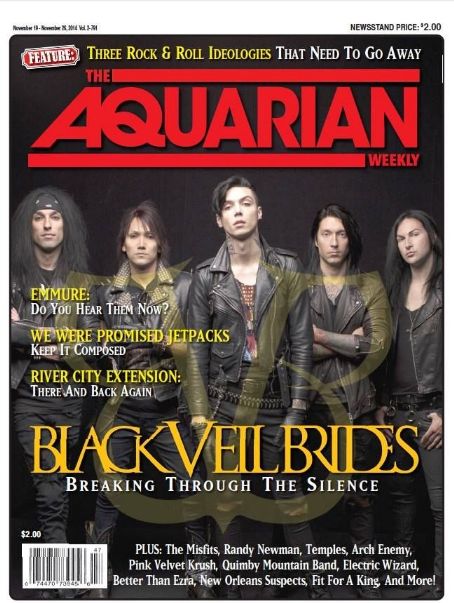 Black Veil Brides - The Aquarian Weekly Magazine Cover [United States] (19 November 2014)