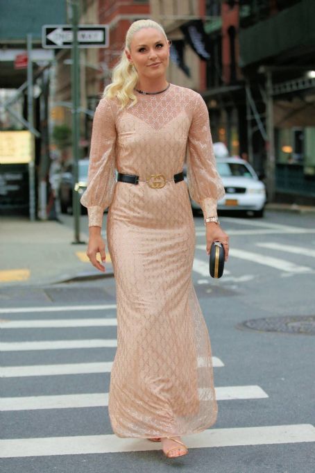 Lindsey Vonn – Out in a Gucci dress in New York