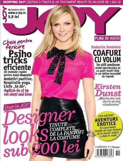 Kirsten Dunst Joy Magazine November 2012 Cover Photo Romania