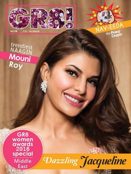 Jacqueline Fernandez, Gr8! TV Magazine Magazine April 2016 Cover Photo