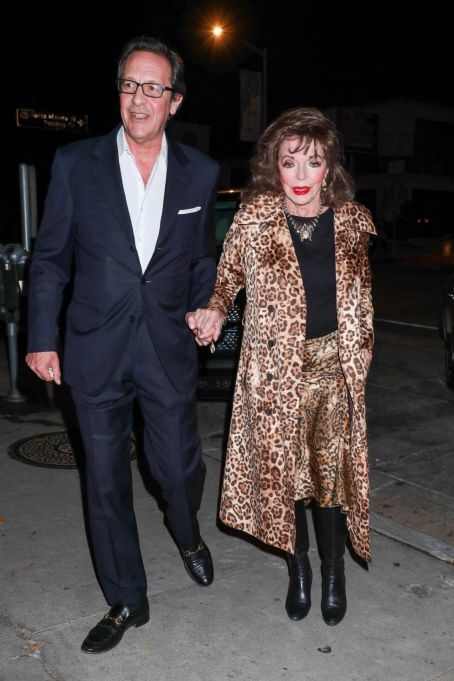 Joan Collins – With her husband Percy Gibson pictured at Craig’s in West Hollywood