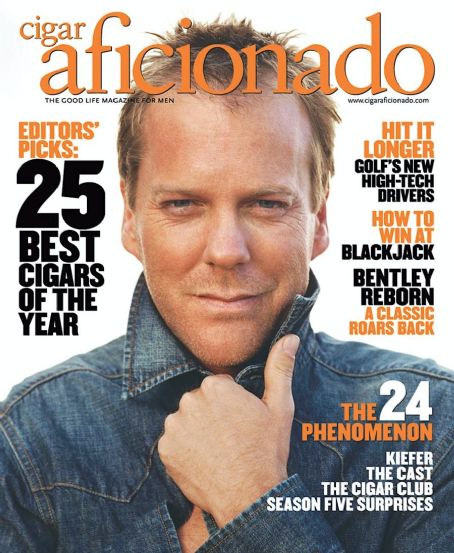 Kiefer Sutherland, Cigar Aficionado Magazine January 2006 Cover Photo ...