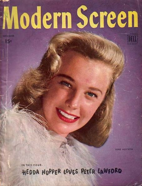 June Allyson, Modern Screen Magazine December 1945 Cover Photo - United ...