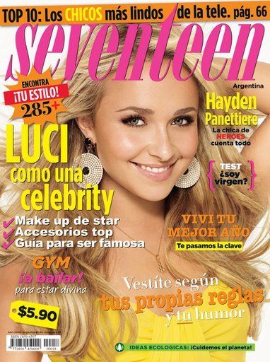 Hayden Panettiere, Seventeen Magazine April 2008 Cover Photo - Argentina