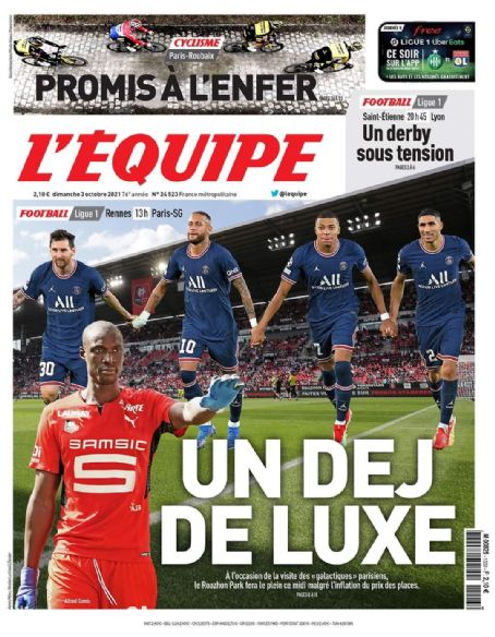 Neymar - L'equipe Magazine Cover [France] (3 October 2021)
