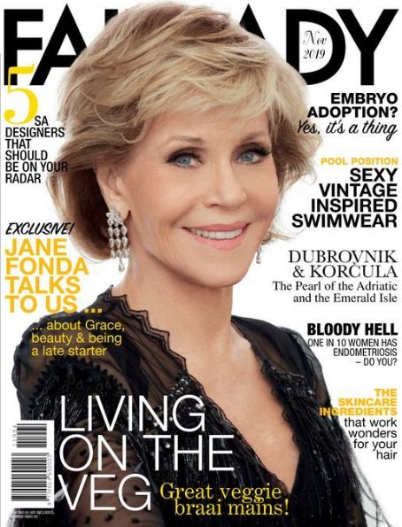 Jane Fonda, Fairlady Magazine November 2019 Cover Photo - South Africa