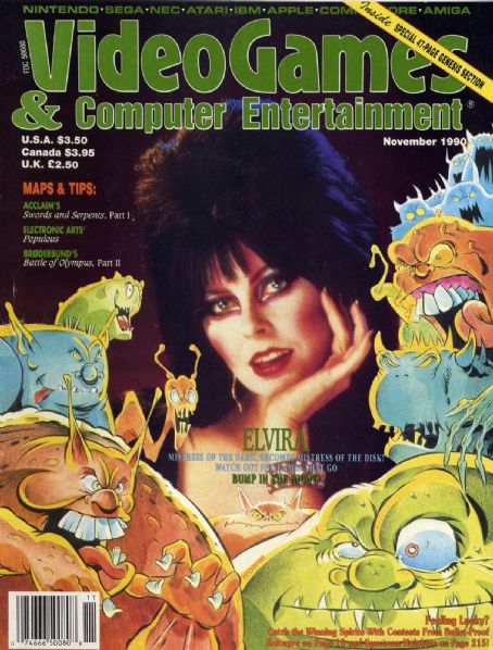 Cassandra Peterson - Video Games & Computer Entertainment Magazine Cover [United States] (November 1990)