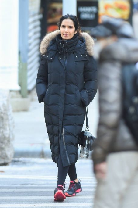 Padma Lakshmi – Wears puffer coat while out in New York