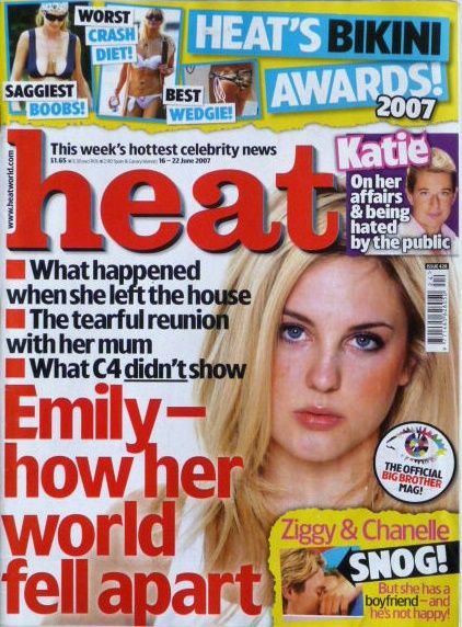 Emily Parr Big Brother Heat Magazine 16 June 2007 Cover Photo United Kingdom