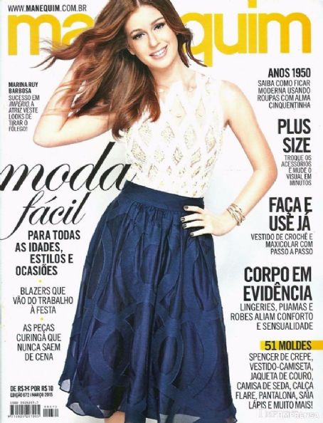 Marina Ruy Barbosa Manequim Magazine March 2015 Cover Photo Brazil