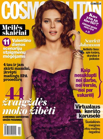 Scarlett Johansson, Cosmopolitan Magazine February 2012 Cover Photo ...