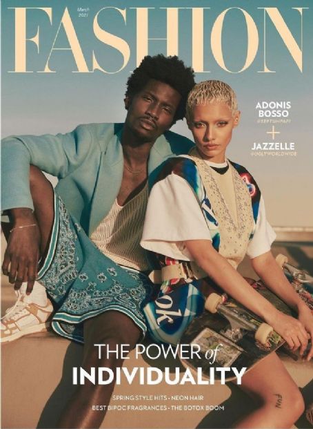 Adonis Bosso, Jazzelle Zanaughtti, Fashion Magazine March 2021 Cover ...