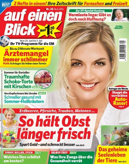 Nina Bott, Auf einen Blick Magazine 16 June 2016 Cover Photo - Germany