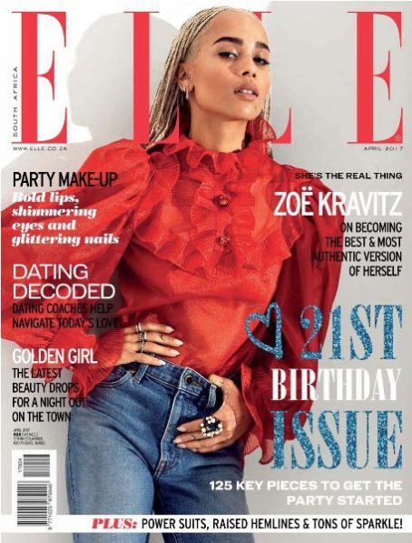 Zoë Kravitz, Elle Magazine April 2017 Cover Photo - South Africa