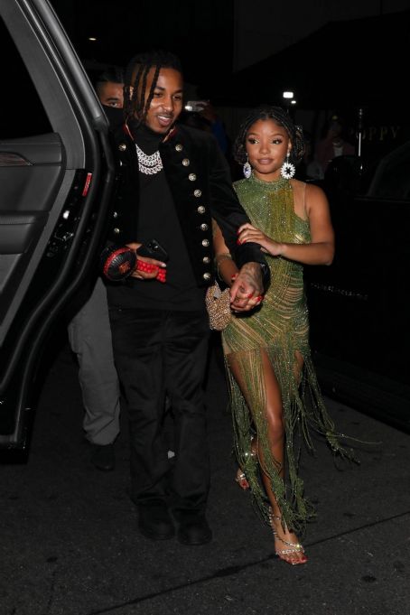 Halle Bailey – With Chloe Bailey arriving to Cardi B’s 30th birthday party