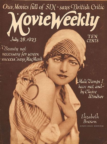 Elizabeth James, Movie Weekly Magazine 28 July 1923 Cover Photo ...