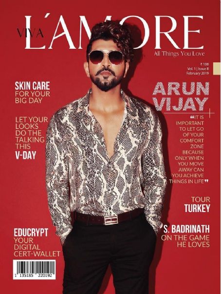 Arun Vijay, Viva L'Amore Magazine February 2019 Cover Photo - India