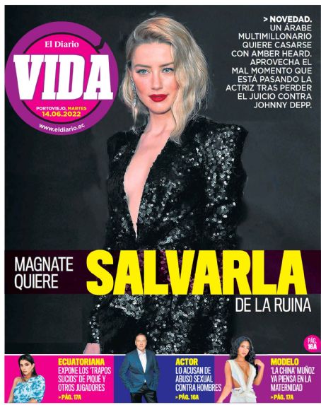 Amber Heard - El Diario Vida Magazine Cover [Ecuador] (14 June 2022)