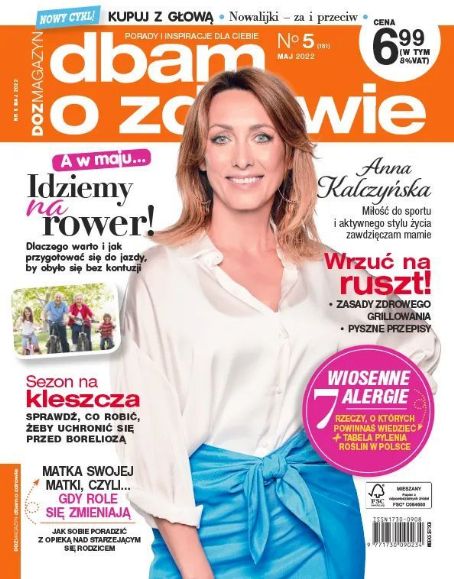 Anna Kalczyńska Dbam O Zdrowie Magazine May 2022 Cover Photo Poland