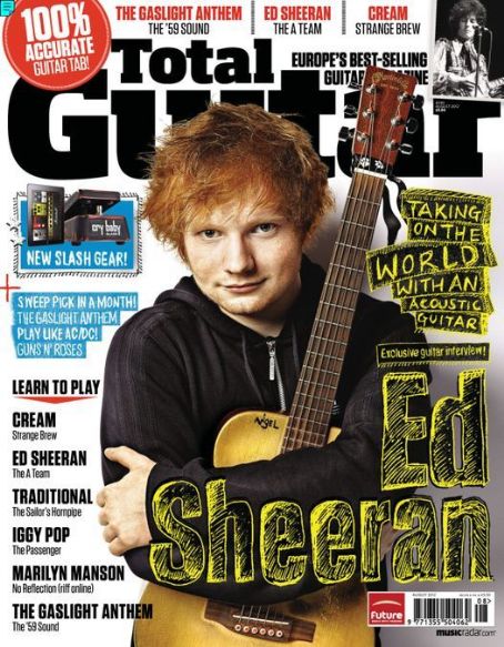 Ed Sheeran, Total Guitar Magazine August 2012 Cover Photo - United Kingdom