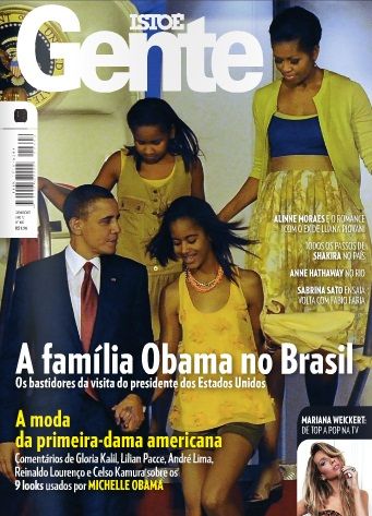 Barack Obama, Michelle Obama, Mariana Weickert - Isto É Gente Magazine Cover [Brazil] (28 March 2011)