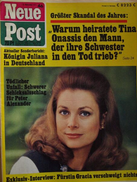 Grace Kelly, Neue Post Magazine 13 November 1971 Cover Photo - West Germany