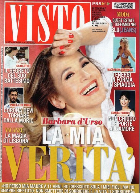 Barbara D'Urso, Visto Magazine 16 July 2015 Cover Photo - Italy