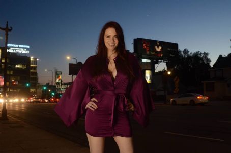 Maitland Ward – Posing at billboard for ‘MUSE’ film on Highland Ave in Hollywood