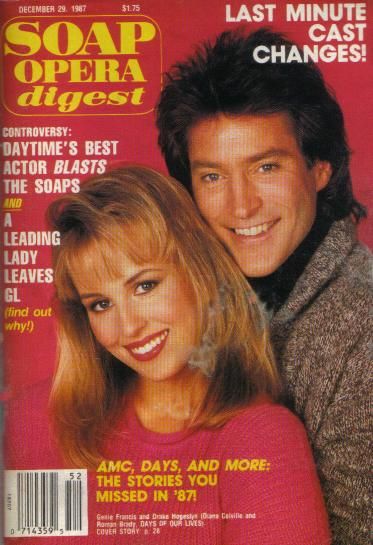 Drake Hogestyn, Genie Francis, Soap Opera Digest Magazine 29 December 