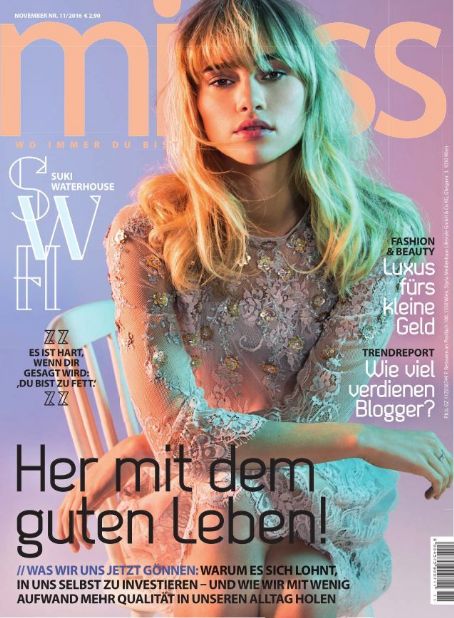 Suki Waterhouse, Miss Magazine November 2016 Cover Photo - Austria