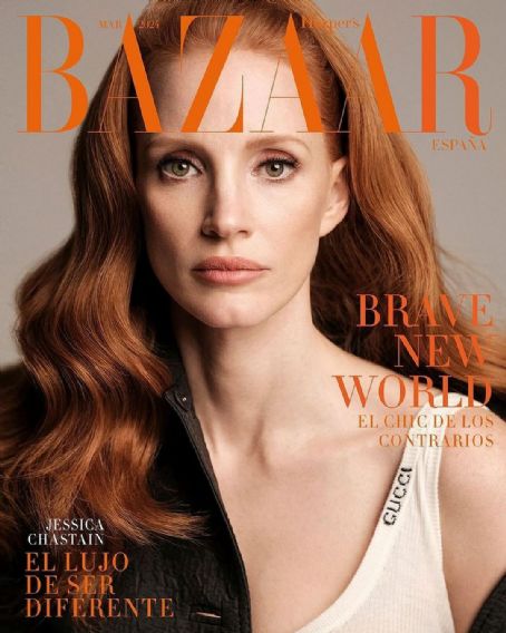 Jessica Chastain Harper S Bazaar Magazine March 2024 Cover Photo Spain