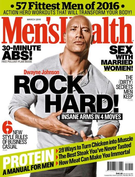 Dwayne Johnson, Men's Health Magazine March 2016 Cover Photo - South Africa