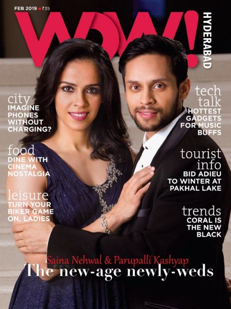 Parupalli Kashyap, Saina Nehwal - Wow! Hyderabad Magazine Cover [India] (February 2019)