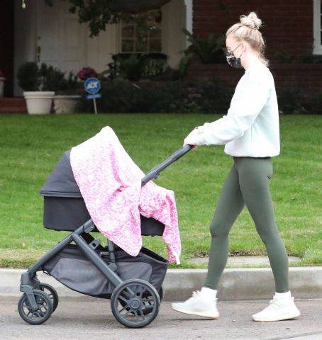 Sophie Turner – With her baby Willa out for a walk in Los Angeles ...