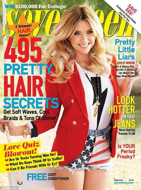 Ashley Benson, Seventeen Magazine April 2013 Cover Photo - United States