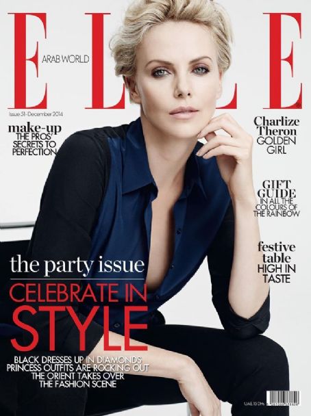 Charlize Theron, Elle Magazine December 2014 Cover Photo - United Arab ...