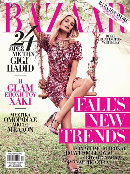 Rosie Huntington-Whiteley, Harper's Bazaar Magazine November 2016 Cover ...