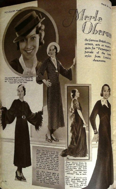Merle Oberon - Picturegoer Magazine Pictorial [United Kingdom] (24 March 1934)