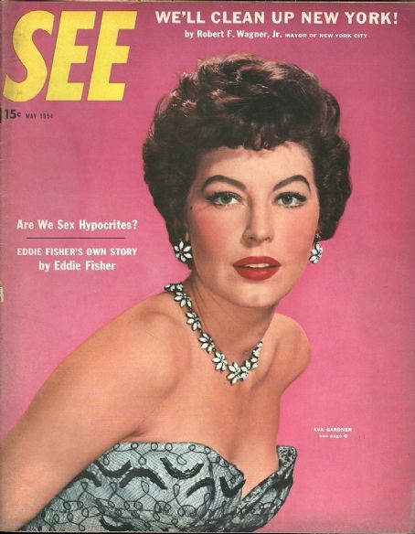 Ava Gardner, See Magazine May 1954 Cover Photo - United States